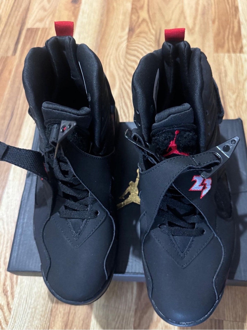Jordan Men's Black and Red High-Top Basketball Sneakers